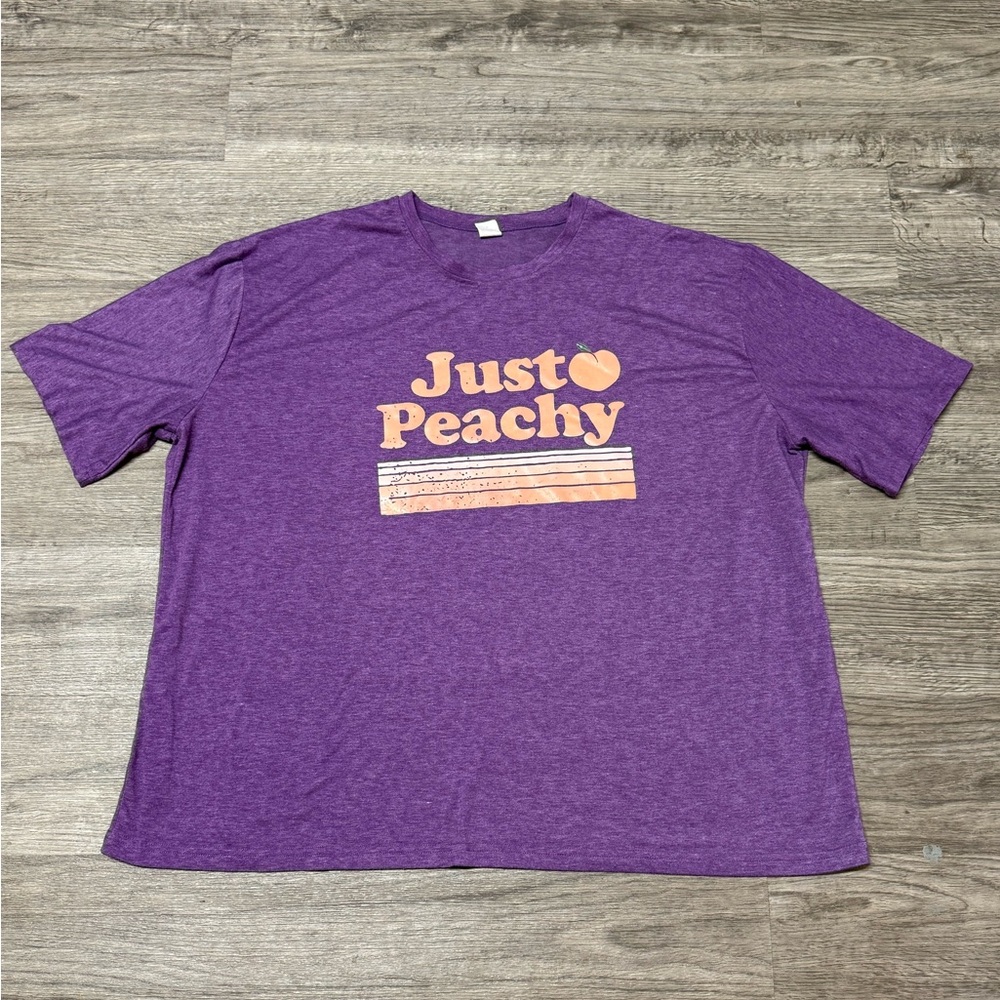 Purple 'Just Peachy' Graphic T-Shirt
